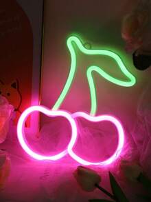 1pc Cherry Shaped LED Neon Light, With Hook For Wall Hanging, USB & Battery Powered, Suitable For Kids Room, Bedroom, Wall, Party, Dorm, Wedding Decor, Friend Birthday Gift - White Housing - View 14