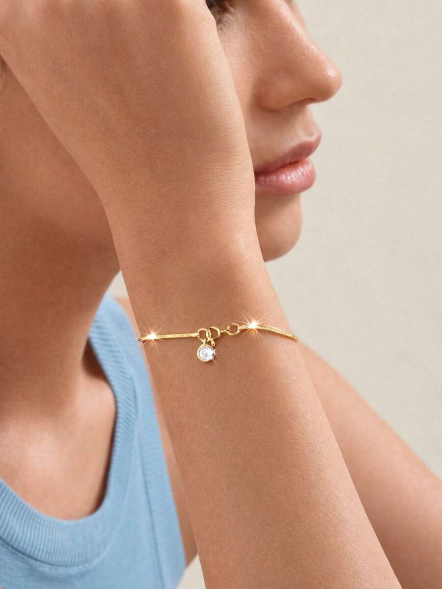 1 pieza Pulsera de plata de ley S925 con diseño de serpiente con burbujas y cristales, diseño de lujo de múltiples capas de moda para mujeres - Pulsera - Ver 1