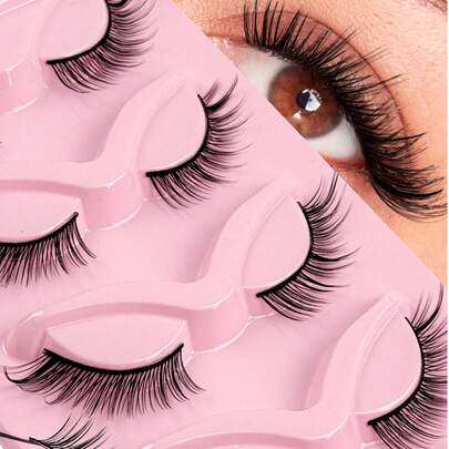 5 Pairs Manga Cat Eye Fox Eye Faux Mink False Eyelashes Sexy Lashes Extension Makeup