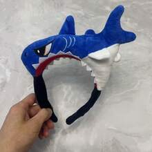 毛絨鯊魚動物耳朵髮箍，可愛海洋生物髮圈，趣味 Cosplay 裝扮配件，髮飾 - 彩色 - 查看 10