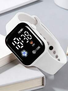 4/1pc New Fashion Minimalist Cute Women Digital Display Small Affordable Electronic Watch Set With Heart-Shaped Bracelet, Suitable For Wearing At Parties, Trips, And Great Gift For Mother's Day, Back To School Season, Holidays - Multicolor - View 10