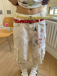 2026 Silver Buckle Polka Dot Y2K Waist Belt, Versatile Contrast Color Waist Accessory - Yellow - View 1