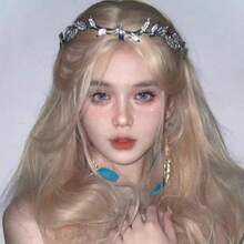 A Women's Rhinestone Pendant Headband, Featuring A Bohemian-Style Forehead Decoration Inspired By Viking Aesthetics. Very Suitable For Decoration And Wear In Photography, Celebrations, Weddings, Festivals, And Halloween Events. - bạc - Xem 6