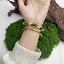 1 pièce Bracelet de style bohème avec perles de 8 mm, convient pour toutes les saisons, excellent cadeau pour la mère, la petite amie, la meilleure amie, la fête des mères - Multicolore - Voir 2