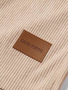 New Summer Men's Outdoor Casual Corduroy Shorts, Solid Color Versatile Beach Style Bermuda Shorts - Apricot - View 5