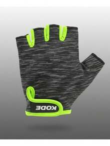 Luva De Ciclismo Unissex Preta E Verde Kode Straat Speed Mtb - Preto - Visão 6