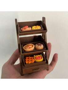 Estante de pan en miniatura, juguete de comida de pan en micro, modelo de postre dulce, decoración pequeña, juguete de comida de resina, estilo y color aleatorios, adecuado para la decoración de la casa de muñecas - Multicolor - Ver 3