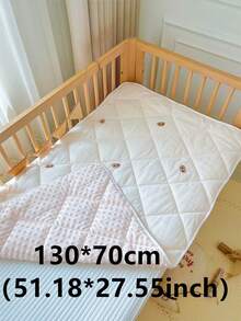 1 pieza Colchoneta y sábana ajustable acolchada con diamantes para bebé, colchón de cuna de bebé de 2 en 1 grueso para otoño/invierno, colchoneta de cuna de bebé con bordado de estrella y oso luna, decoración de guardería - Multicolor - Ver 15