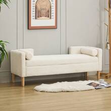 Ottomans - Ivory + Chenille + Bedroom - View 4