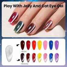 Beetles 8ML 20 Colors Gel Nail Polish Set, Nude Pink Green Blue Red Cat Eye UV Gel Polish With Base & Top Coat, All Season Manicure Kit For Beginners DIY Nail Art Home Gifts For Women - 20 Colors 8ml Moonlit Nebula - 查看 5