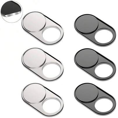 3 Stück ultradünne Metall Kamera Abdeckung (Schwarz/Silber) - Geeignet für MacBook/Laptop/Handy und andere Geräte, starker Klebstoff für Datenschutz gegen Hacker