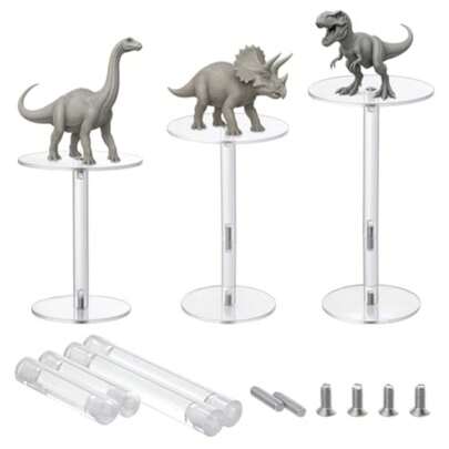3pcs Combat Risers For Flying Aes 2.5 H 3 H Clear Nd Acrylic Display Stand Adable Height Lti-Tiered Raised Plorms Fpr Display Tabletop Board Game Cake