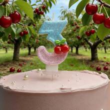 New Cherry Fruit Number Candles 0-9 For Birthday Party Cake Decoration, Suitable For Birthday Parties, Holiday Parties, Ceremonies, Graduation Season, Party Decor Signs - Dusty Blue - View 5