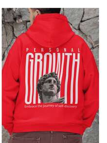 Men's And Women's Printed Kangaroo Hoodie, 100% Cotton 30.1 Knit, Lined Warm Sweatshirt With Pocket And Hood, Perfect For Winter, Stylish Streetwear, Comfortable And Warm - 紅色 - 查看 9