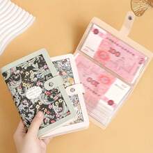 1pc Large Capacity Cash Savings Notebook, Vintage Floral Design, Wallet, Portable Money Saving Book - Single Piece - View 4