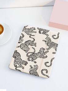 虎纹图案平板电脑保护套，带笔槽，防震，三折支架设计，兼容 iPad 10.2 英寸、iPad Pro 11 英寸（2021/2020/第十代）、(A16) 11 英寸（第十一代/2025）、第八/第九/第十代、Galaxy Tab A8 10.5 英寸（2022）、Matepad 10.4 英寸/Tab，支持睡眠/唤醒功能，浪漫个性化礼物 - 彩色 - 查看 3