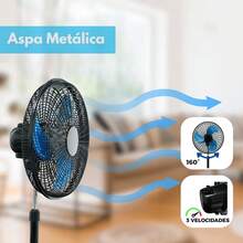 12-Inch High-Power Vertical Floor Fan With Metal Mesh Cover - US A Type Plug(110-127V) - View 4
