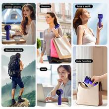 1pc Rechargeable 100-Speed Handheld Fan, 3000mAh Rechargeable Lithium Battery, Long-Lasting, LED Display, Handheld & Desktop, 4 Color Options, Portable USB Fan Ideal For Outdoor Use - Handheld Fan - View 10