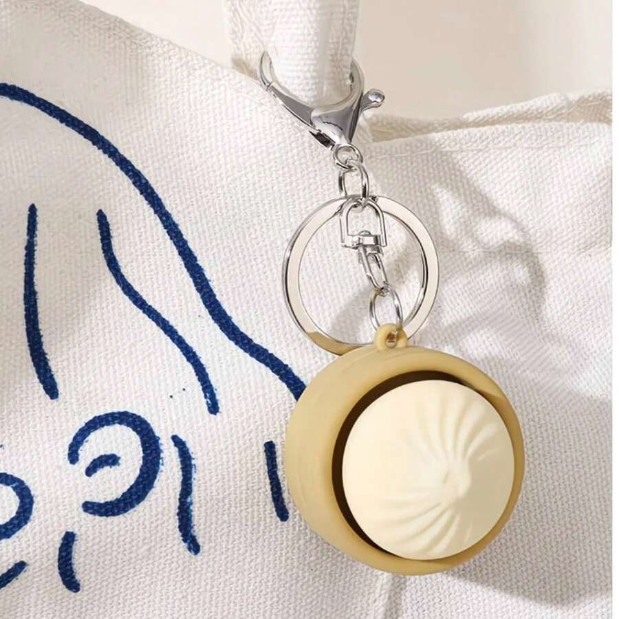 Creative Xiaolongbao Keychain, Essential Item For Office Workers, Backpack & Bag Decoration Pendant, Birthday Gift For Friends, Christmas Gift - Multicolor - View 1