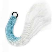 Tóc giả bện kiểu hộp dài 24 inch, nhiều màu sắc, kèm dây chun, kiểu tóc đuôi ngựa xoắn cầu vồng điểm xuyết highlight dành cho bé gái. - Nhiều màu - Xem 18