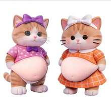 可爱领结猫咪软萌减压玩具，超柔软硅胶汽车保险杠保护垫装饰，卡通动物内饰装饰减压玩具 - 彩色 - 查看 5