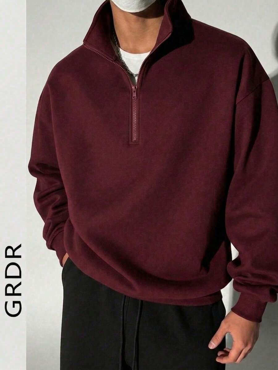 GRDR 男士拉链套头卫衣，秋冬款