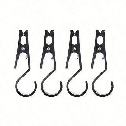 4 móc chữ S dùng ngoài trời, kẹp đa năng để treo đèn và vật dụng, không cần khoan, thích hợp cho lều, bạt.