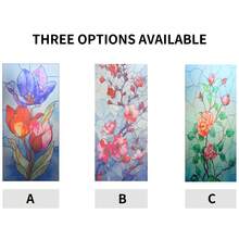 1pc 44.5 X 100cm Floral Colored Glass Window Film, Glueless Window Sticker, Reusable, Comes With Installation Tools, Suitable For Home Decor - B - View 3