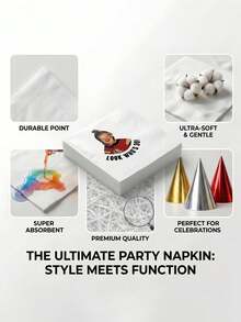 Customized Personalized Photo Napkins, Party Supplies, 30th Birthday Decorations, Personalized Gift - Multicolor - View 9
