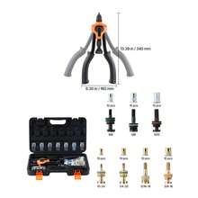 Rivet Nut Tool Kit, 14-Inch Two-Handed Rivnut Tool Kit, With 7 Mandrels And 70 Nuts, Metric And SAE Size M6, M8, M10, 10-24, 1/4-20, 5/16-18, 3/8-16 UNC, With A Carrying Case, For Home, Auto - Double handle 14 inches - 查看 7