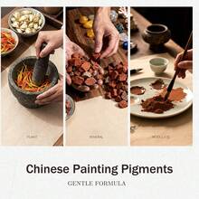 Set de 24/12 colores de pigmentos sólidos para pintura china, colores vibrantes, textura de pasta fina, set de pigmentos de acuarela, alto contenido de pigmento, pigmentos minerales, adecuado para principiantes, manualidades, pintura de paisajes, pintura de tinta china - Kit de pigmentos sólidos - Ver 7