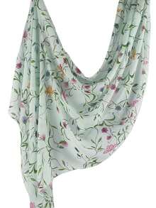 1 pieza Bufanda de mujer con estampados bohemios de flores, acuarela, mármol, ondas y teñido anudado, adecuada para uso diario, playa y vacaciones - Verde blanquecino - Ver 5