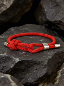 1pc Men's Nylon Rope Bracelet, Retro Minimalist Style, Adjustable Knot, Suitable For Daily Wear, Gift For Boyfriend - Infinite Knot Bracelet - View 16