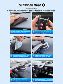 1pc Black New Style Car Phone Holder, Multi-Function Telescopic Suction Cup Navigation Mount, Dashboard Mount, Suction Cup Holder Suitable For Daily Driving Navigation And Phone Storage (Clean The Surface Before Installation, Install On Flat Surface Like Dashboard, Do Not Use In High Temperature) - Black - View 9