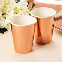 100pcs Rose Gold Paper Cups, Multi-Purpose Paper Cups For Drinks, Juice, Milk, Wedding, Birthday, Baby Shower Party Favors, Suitable For Various Theme Holiday Parties, Picnic, Camping, Home Kitchen, Restaurant Tableware, Football Game Party - Rose Gold - View 3