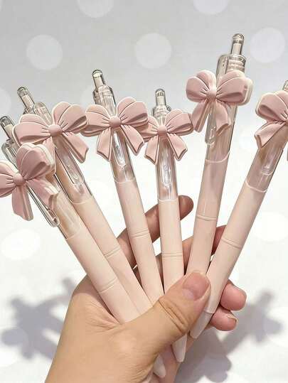 Bộ 11/6/3/1 bút bi hình nơ, bút ký, bút nhật ký, bút đánh dấu, bút bi 0.5mm, bút bi áp lực chất lượng cao, quà tặng cho nữ sinh, thiết kế nơ hồng dễ thương, quà tặng tiệc tùng, quà tặng tựu trường.