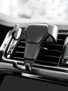 Universal Gravity Auto Phone Holder Car Air Vent Clip Mount Mobile Phone Holder CellPhone Stand Support Compatible With IPhone Compatible With Samsung - Black - View 1