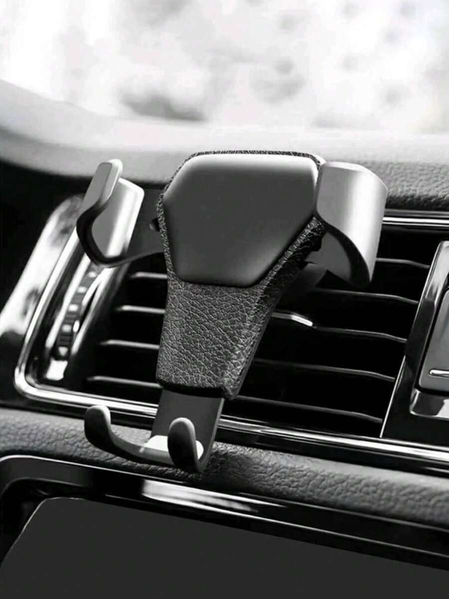 Universal Gravity Auto Phone Holder Car Air Vent Clip Mount Mobile Phone Holder CellPhone Stand Support Compatible With IPhone Compatible With Samsung - Black - View 1