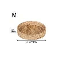 1pc/3pcs Handwoven Round Storage Basket, Round Serving Tray, Camping Living Room Farm Display Tray, Woven Gift Tray, Shelf Basket, Suitable For Storing Small Household Items - Khaki - View 11