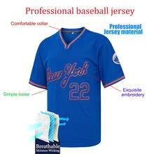 Juan Soto #22 New York Blue Baseball Jersey, Embroidered Letter Baseball Uniform, Fan Game Day Gift Sports - Blue - View 4