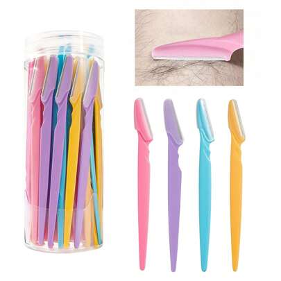 Bộ 4/12/24/36 dao cạo lông mày, dụng cụ tạo hình lông mày, máy tỉa lông mặt cho nam và nữ, dụng cụ tẩy tế bào chết da mặt, dụng cụ mài da mặt.