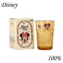 Disney 儿童趣味条纹玻璃杯，冰拿铁咖啡杯，果汁牛奶家居礼品水杯 - 彩色 - 查看 10