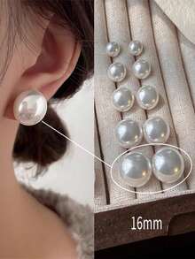 2件套精美925纯银淡水珍珠耳钉，独特设计，优雅饰品，派对/订婚/新娘礼物 - #1 - 查看 14