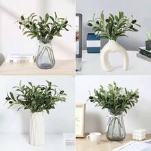 2-10pcs Artificial Olive Branches, Fake Green Plant Stems, Silk Olive Leaves, Suitable For Centerpiece Decor, Home Decor, Wedding Decor, Mother's Day - Green - View 5