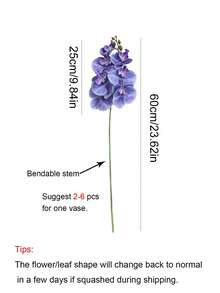 1PC Film-Texture Artificial Phalaenopsis Orchid, Home Living Room Dining Table Floral Decor Party Ornament Fake Orchid - Multicolor - View 3
