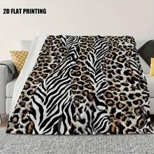 Luxury 280GSM Black Leopard & Zebra Animal Print Flannel Blanket - Soft Cozy Bedspread Suitable For Couch, Bed, Camping - - Warm Gift For,, Pets (Birthday, Christmas) - Contemporary Wildlife - Nhiều màu - Xem 5