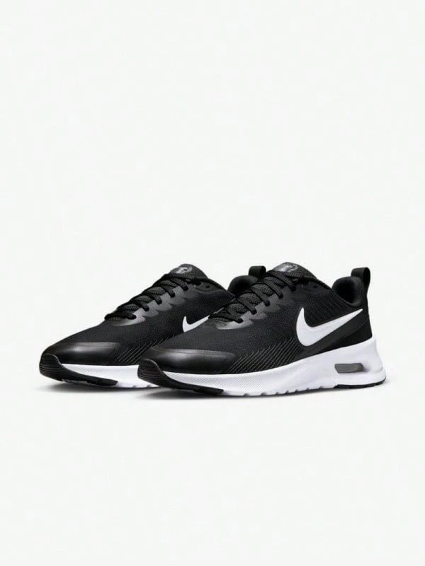 Nike 新款 Air Max Nuaxis 男子跑步鞋 可视气垫 减震回弹 耐穿 脚感舒适 适合训练 通勤 运动 黑白百搭时尚 超值推荐 FD4329-001 - 黑與白 - 查看 1