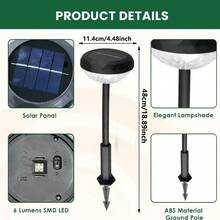 6PCS Outdoor Solar Lighting, Bright LED Lighting, IP44 Waterproof, Smart Light Sensing, (Color Light/Warm Light 2in 1) Suitable For: Courtyard Garden Lawn Paths, Walkways, Christmas Landscape Lighting And Outdoor Lighting, Christmas Gifts - Outdoor Pathway Lights - 查看 6