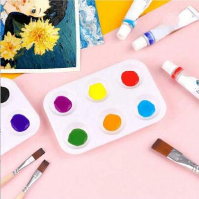 10pcs/Set Thick Rectangular Painting Board, 6-Hole, For Watercolor And Oil Painting, Student Art Supplies