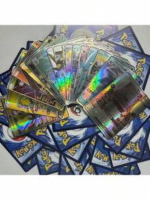 300 piezas Cartas completas en inglés (Serie V, Vmax, Tarjetas GX Raras), artesanía exquisita, alto HP y poder de batalla, regalo esencial para series de anime, juegos, mercancía, fiestas de cumpleaños y festividades - Multicolor - Ver 1